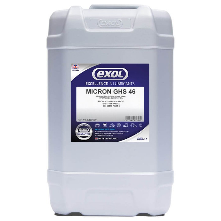 EXOL Micron GHS 46 Premium Ashless Multi-Functional Industrial Lubricant (L260) - 25 Litres