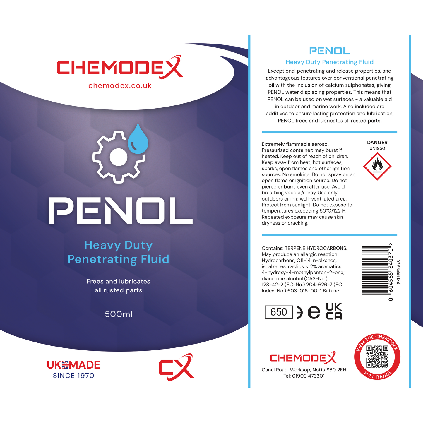 PENOL Heavy Duty Penetrating Fluid 500ml Aerosol Rust Release Lubricant (Pack Of 2)