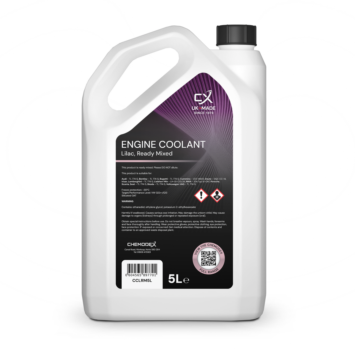 Chemcool Lilac Coolant Ready Mixed (-30°C) 5 Litres