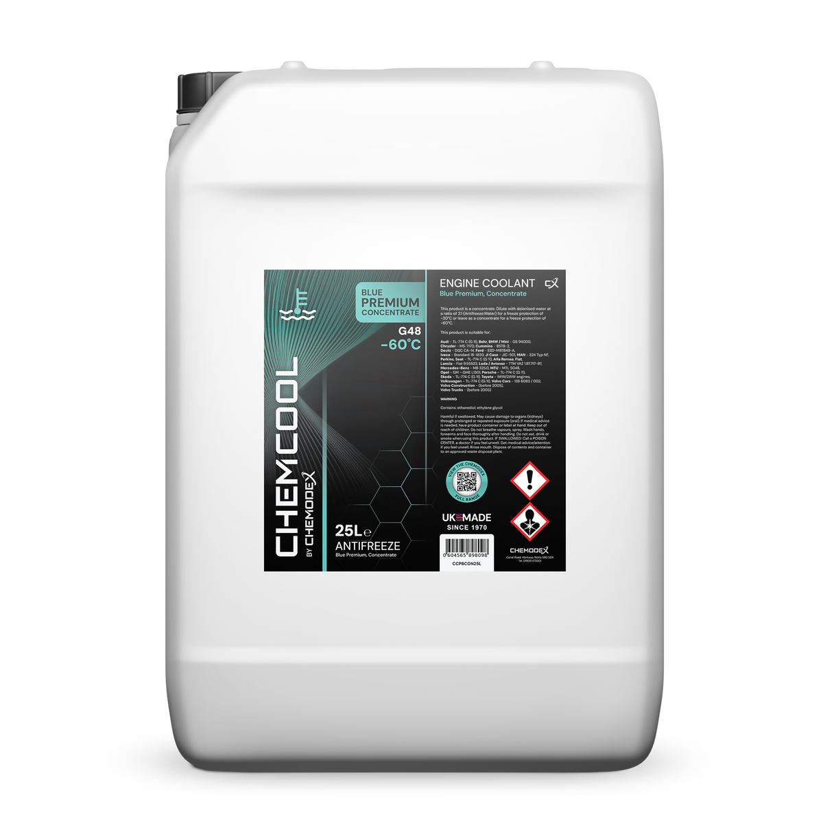 ChemCool Premium Blue Concentrated (-60°C) Coolant 25 Litres