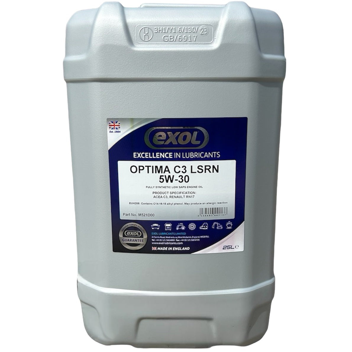 EXOL OPTIMA C3 LSRN 5W-30 Engine Oil M521 25 Litres