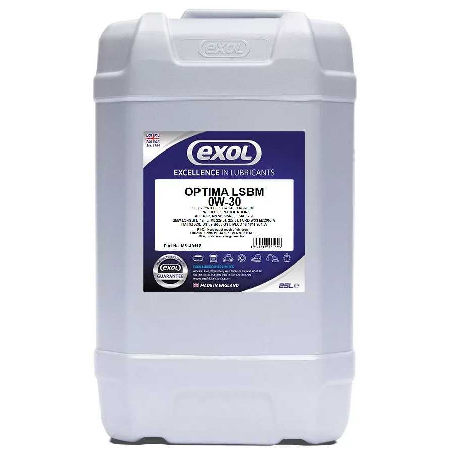 EXOL Optima LSBM 0W-30 Fully Synthetic Engine Oil (M514) - 25 Litres