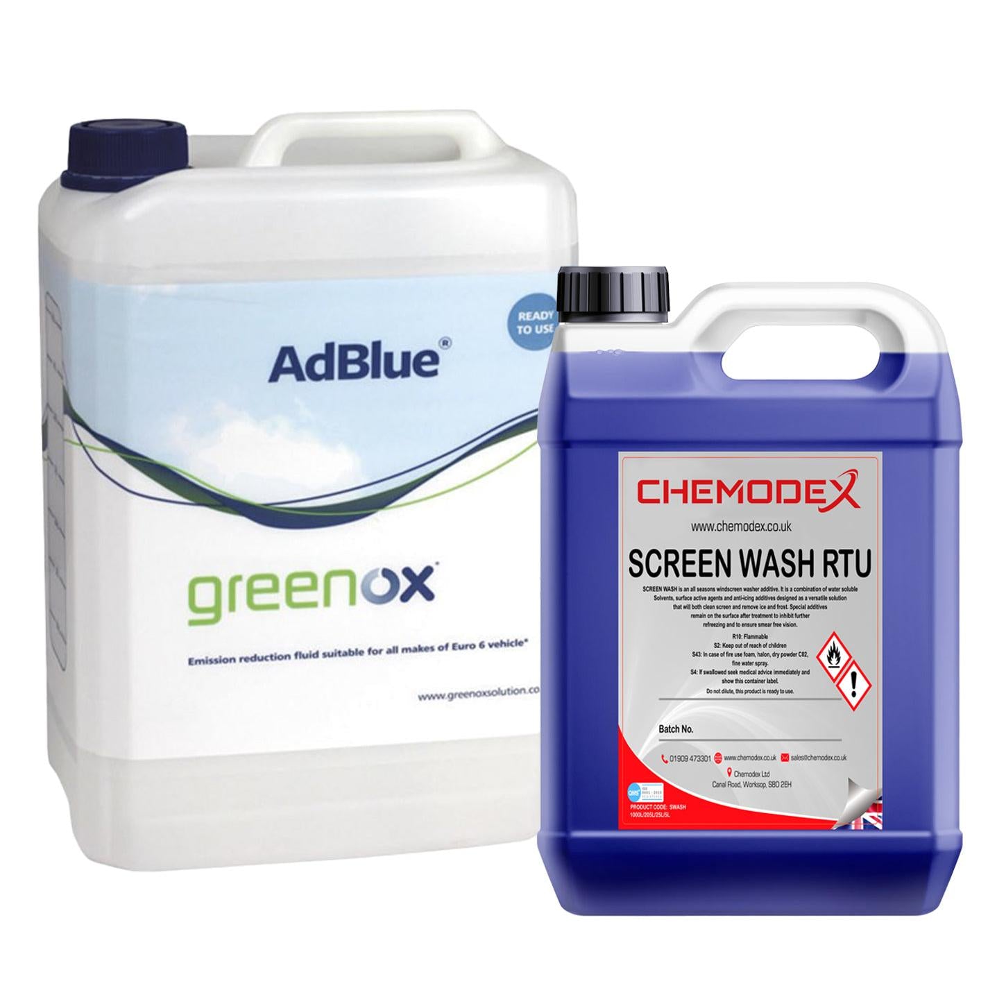 Chemodex 5 Litres Ready To Use Screen Wash With 10L Greenox Adblue Deal