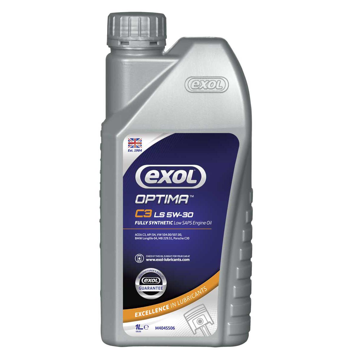 Exol Optima C3 LS 5W-30 Premium Low SAPS Engine Oil - Fuel Efficient- 1 Litre