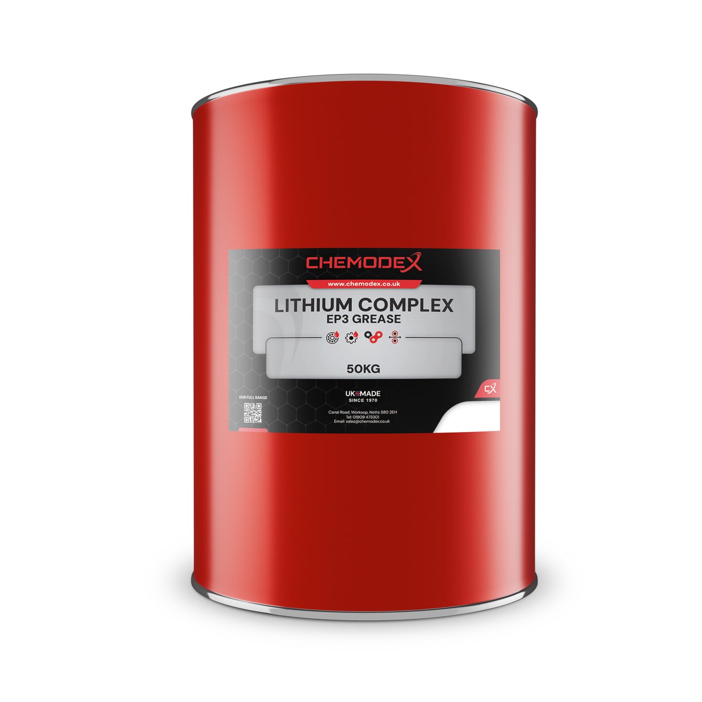 Chemodex Lithium Complex EP3 Grease - 50 KG - Extreme Pressure, Water Resistant, High Temperature, Industrial Grade.