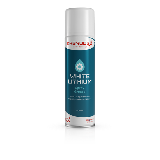 Chemodex Professional White Lithium Spray Grease - All Weather Water Resistant & Corrosion Protection