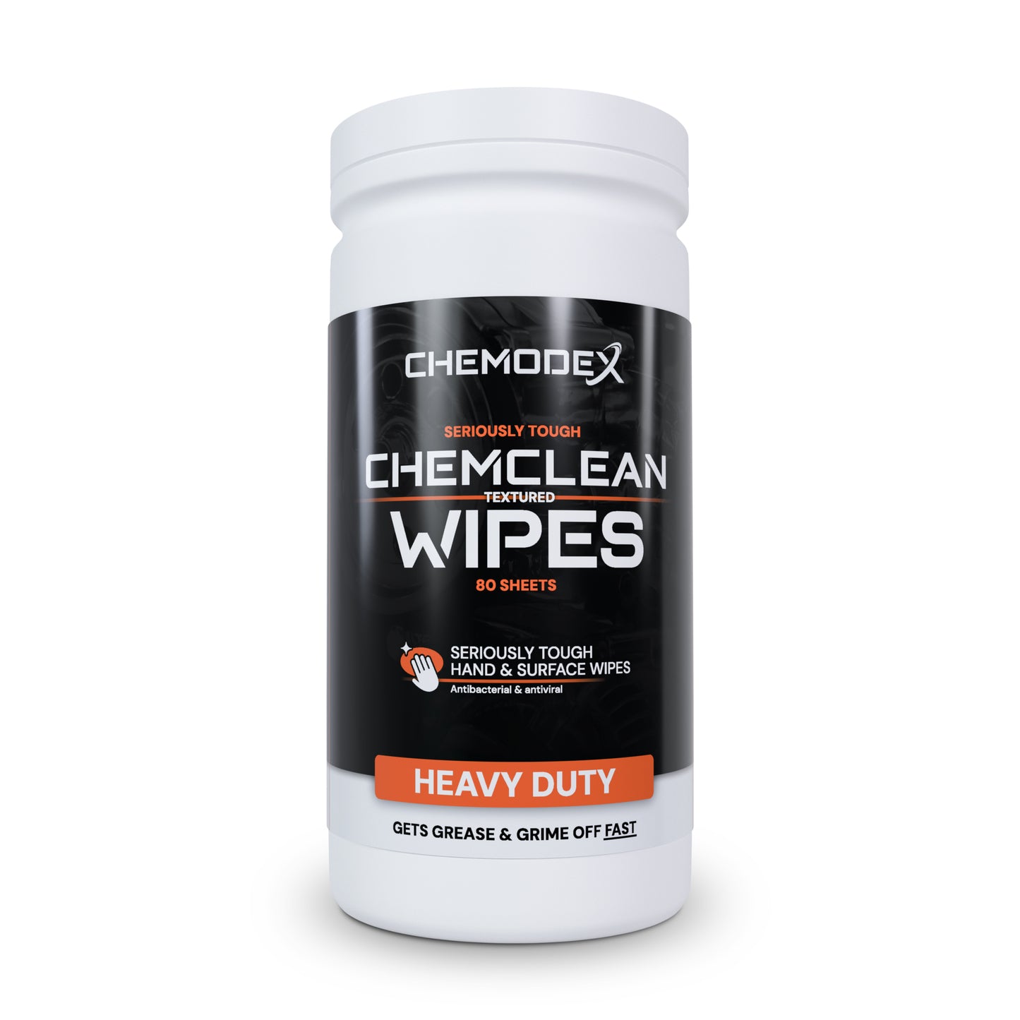 Chemclean Heavy Duty Textured Wipes (80 Pack) - Heavy Duty For DIY, Industrial - Oil Based Products Cleaner - Hand Safe - Various Sizes