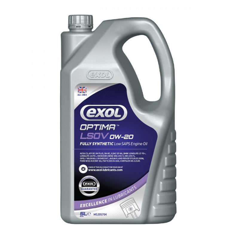 EXOL OPTIMA C5 LSOV 0W-20 low SAPS fuel economy engine oil M520 25 Litres
