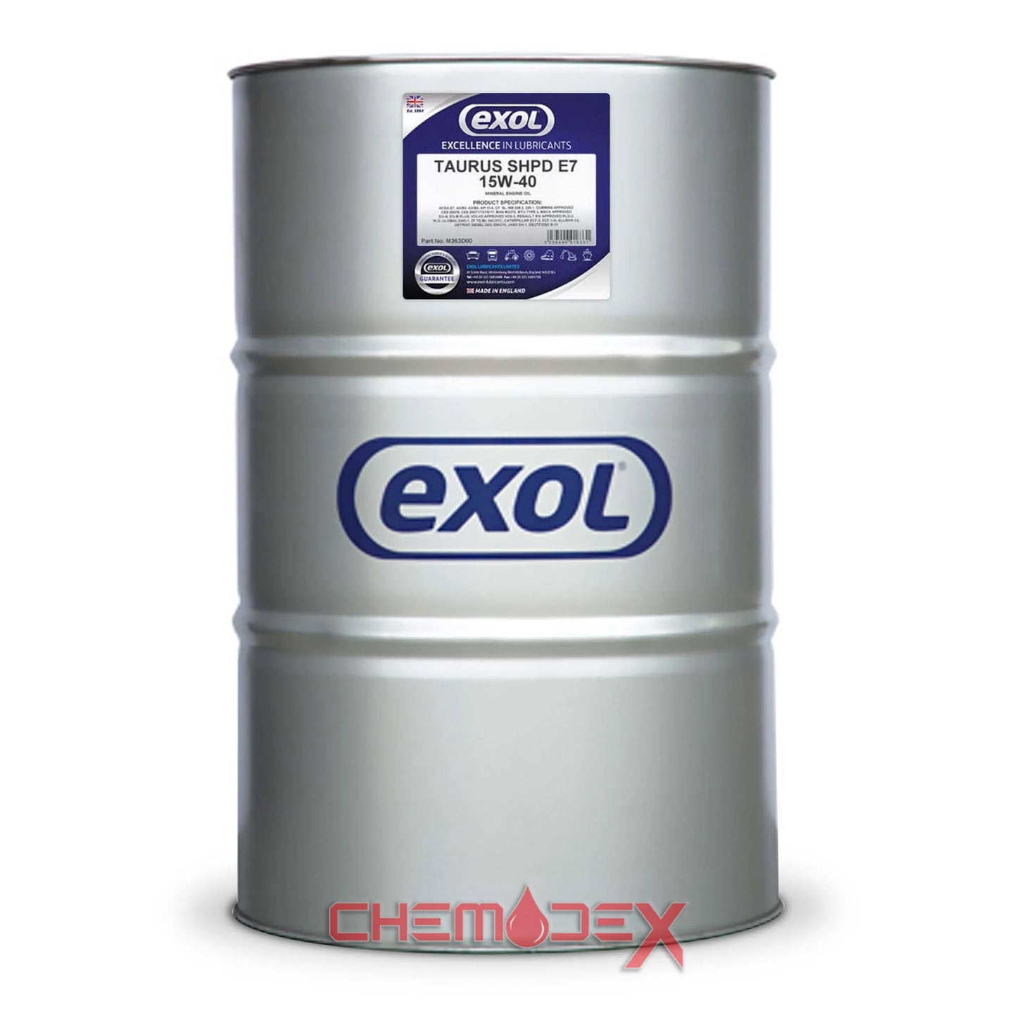 Exol Lubricants Taurus Shpd E7 15W-40 205 Litres High Performance Diesel Engine Oil