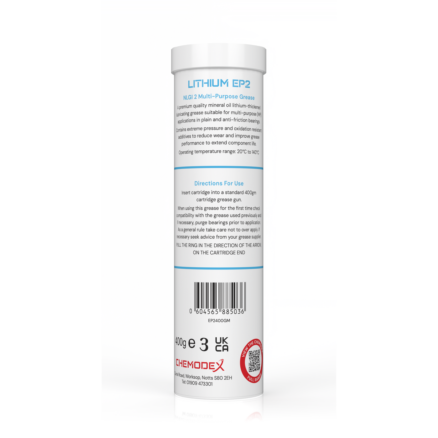 Chemodex Premium Multipurpose High Load Lithium EP2 Grease - 400g Cartridge