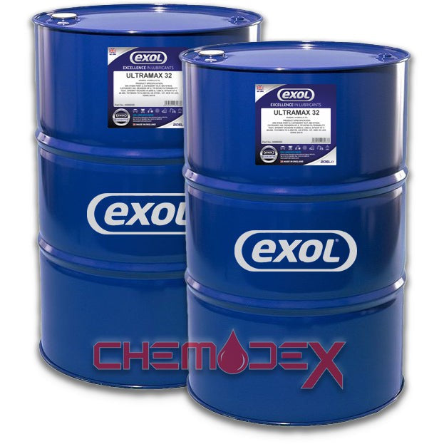 2 X Exol Ultramax 32 Hydraulic Oil - 205 Litres By Exol Lubricants Premium Fluid