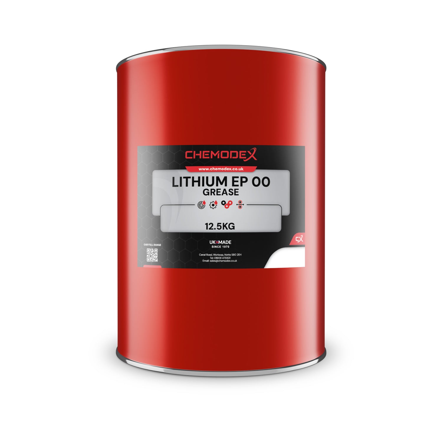 Chemodex Lithium EP 00 Grease 12.5kg - High-Performance Lithium Grease - Extreme Pressure, Water Resistant, Corrosion Protection, Industrial Grade, Multi-Purpose