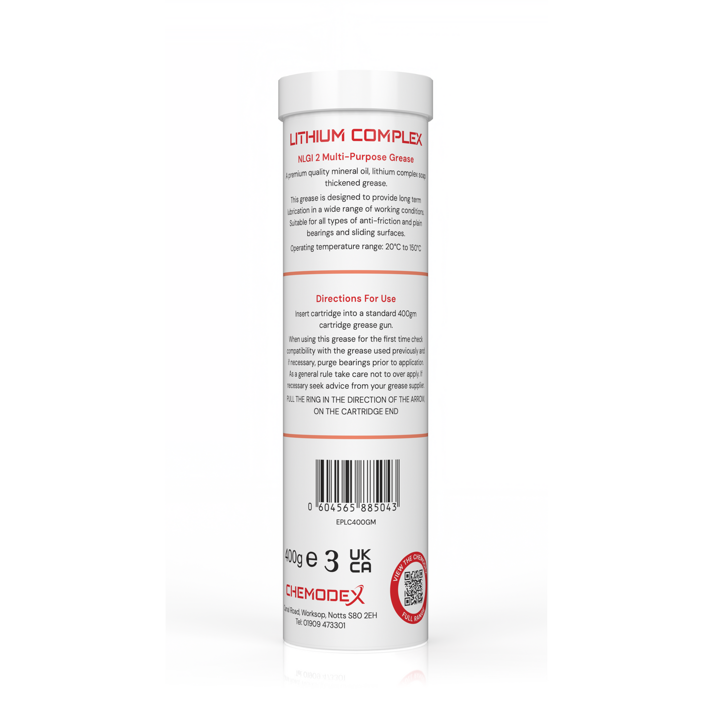 Chemodex Multipurpose NLGI 2 Red Lithium Complex EP2 Grease - 12 x 400G