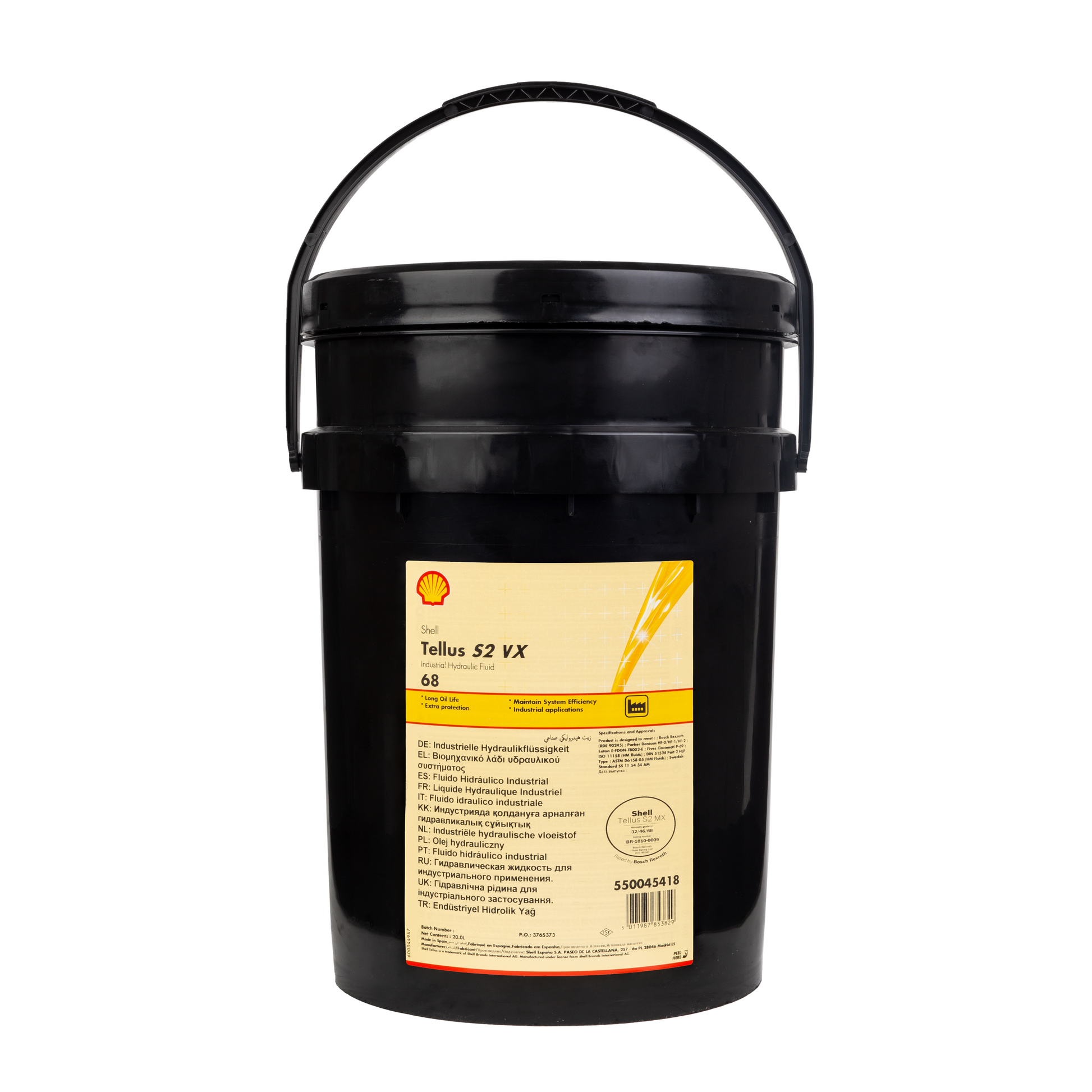Shell Tellus S2 VX 68: A High-Performance Hydraulic Fluid - 20 Litres