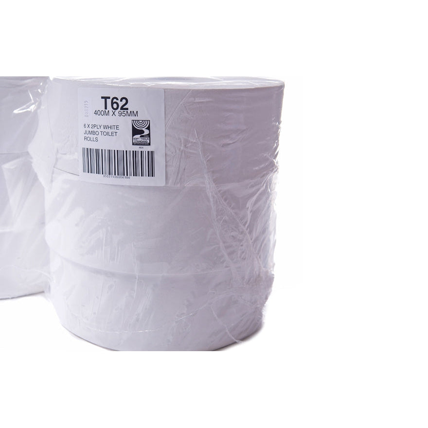 T62 Jumbo Toilet Roll 2 Ply - White