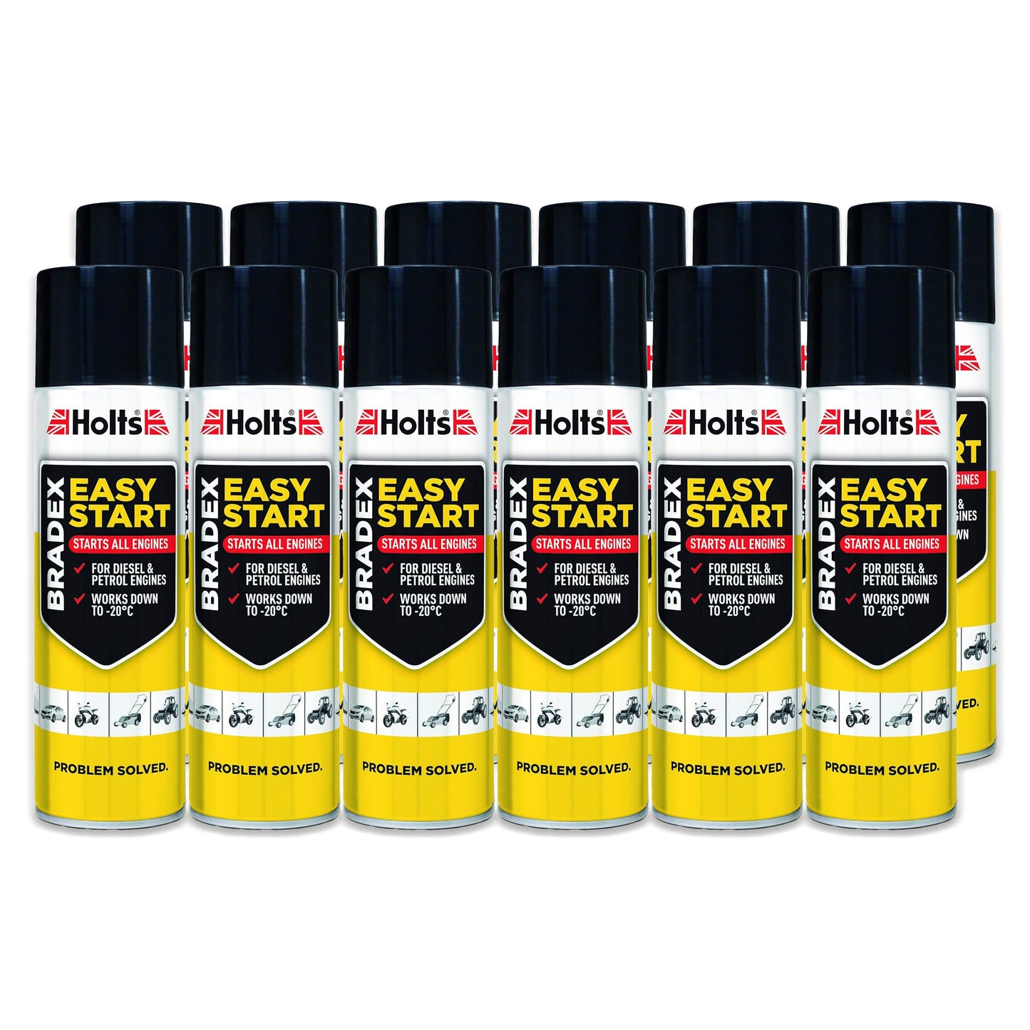12 x Bradex 300ml Easy Start - starts damp cold petrol or diesel engines