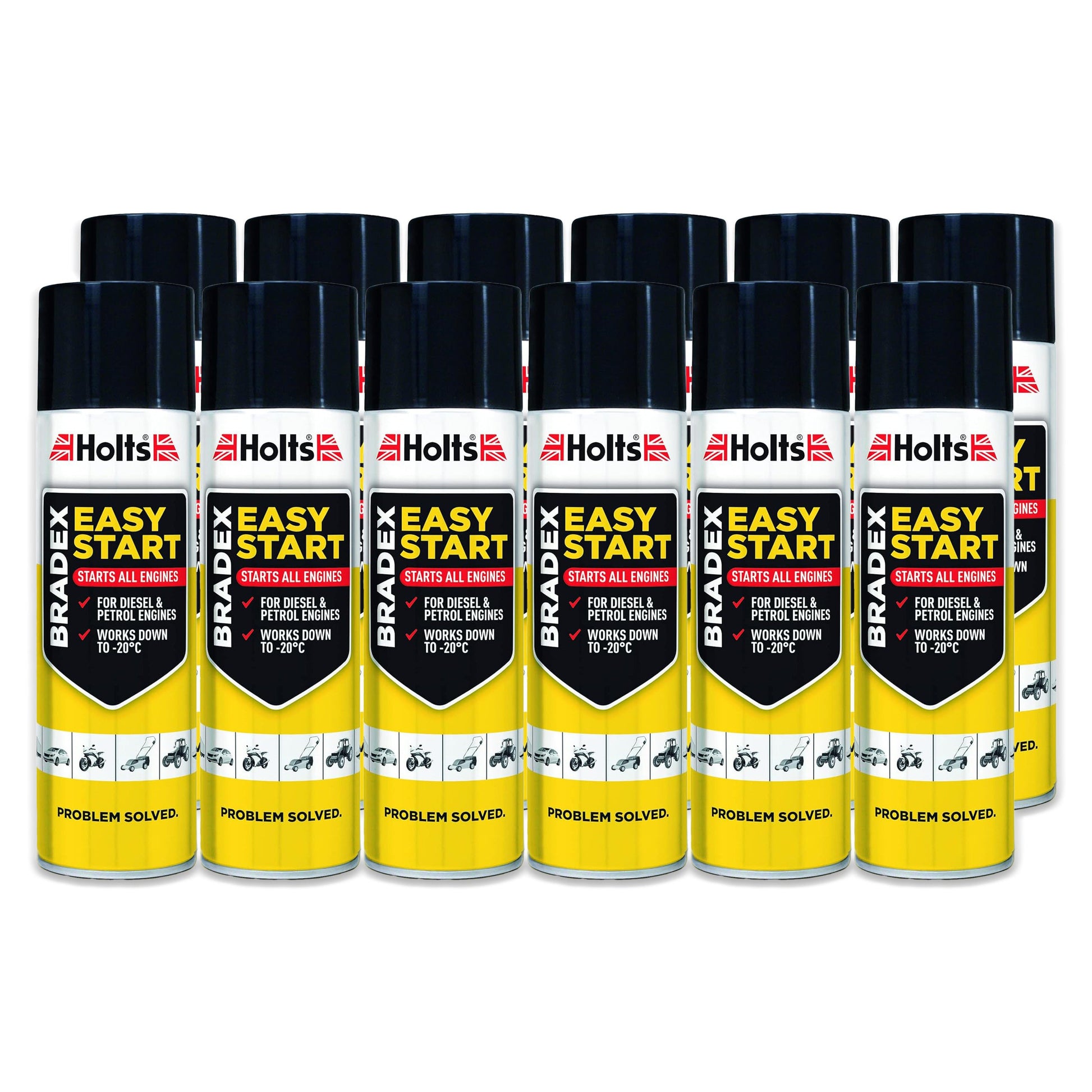 12 x Bradex 300ml Easy Start - starts damp cold petrol or diesel engines