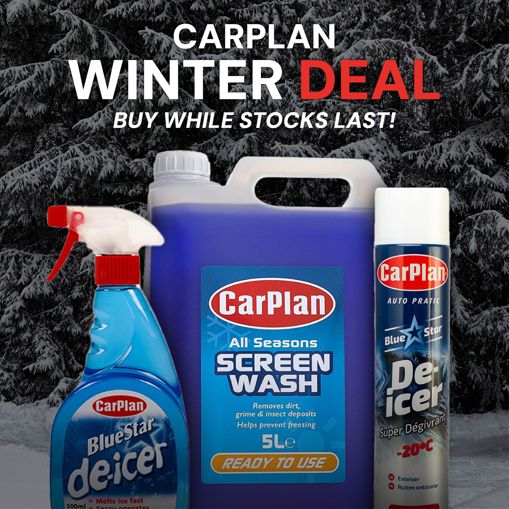 CarPlan Winter Deal of Screenwash, De-Icer Aerosol and Trigger Spray