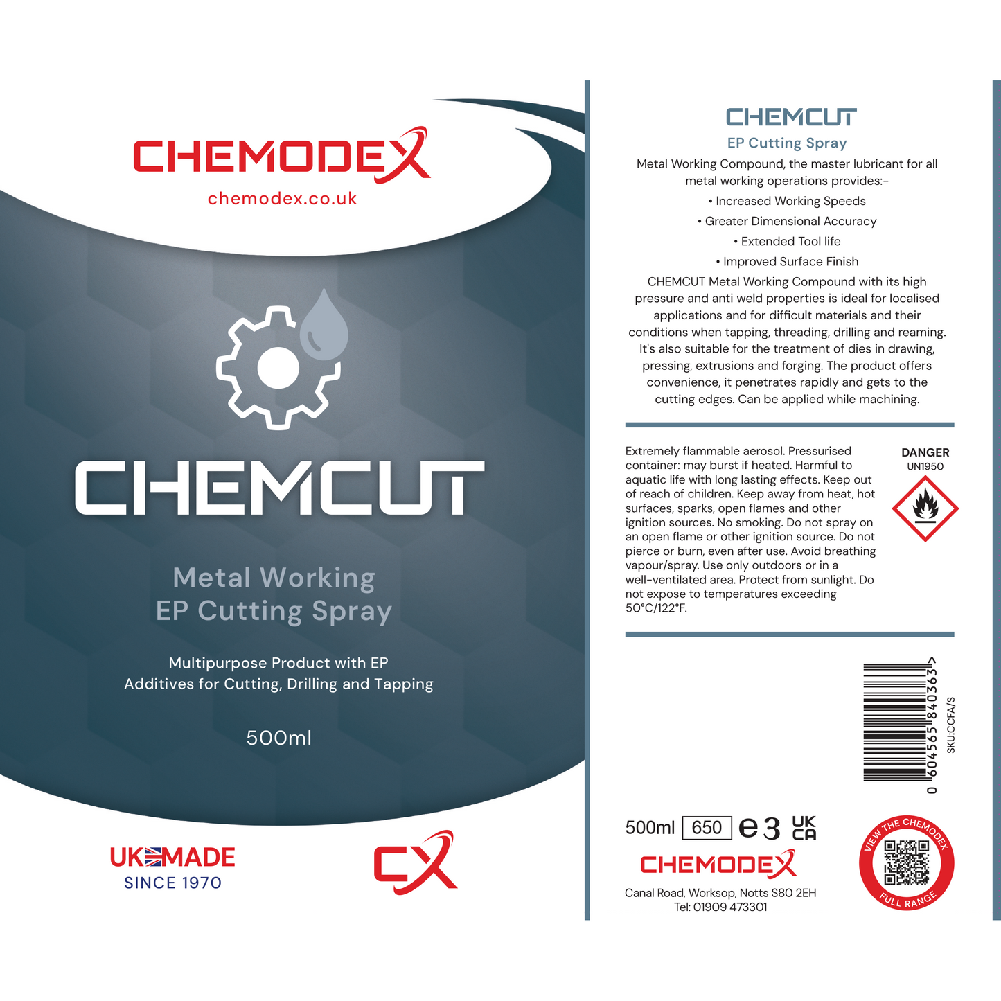 Chemodex Chemcut - EP Metal Working Compound Cutting Spray