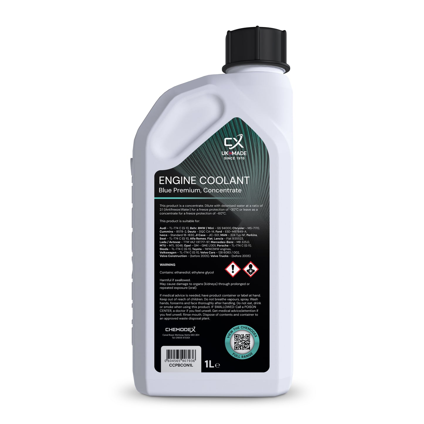 ChemCool Premium -30°C Ready To Use, Blue Mixed Antifreeze Coolant,  1 Litre