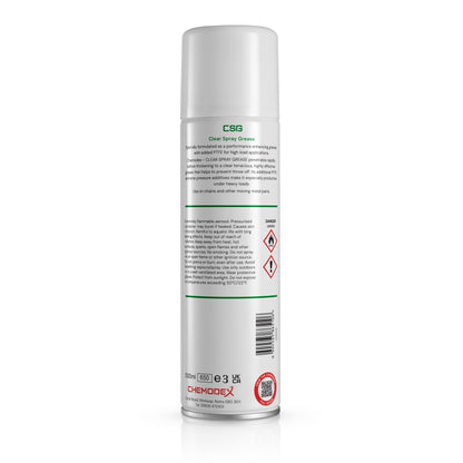 Chemodex CSG - Specialist High Performance Clear PTFE Multi-Purpose Spray Grease 500ml Aerosol