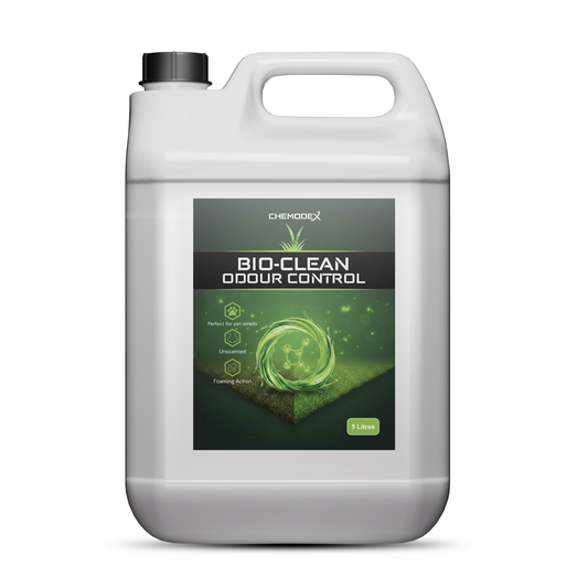 Chemodex Bio Clean Bactericidal - 5 Litres. Multi-surface Alkaline Cleaner. Highly Concentrated, Water Soluble Chemodex Bio Clean. Outdoor/Indoor Cleaning Solution.