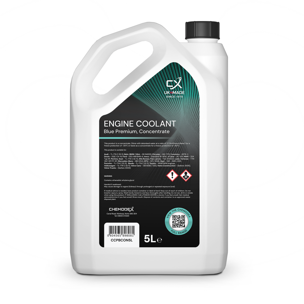 ChemCool Premium Blue Concentrated (-60°C) Coolant 5 Litres