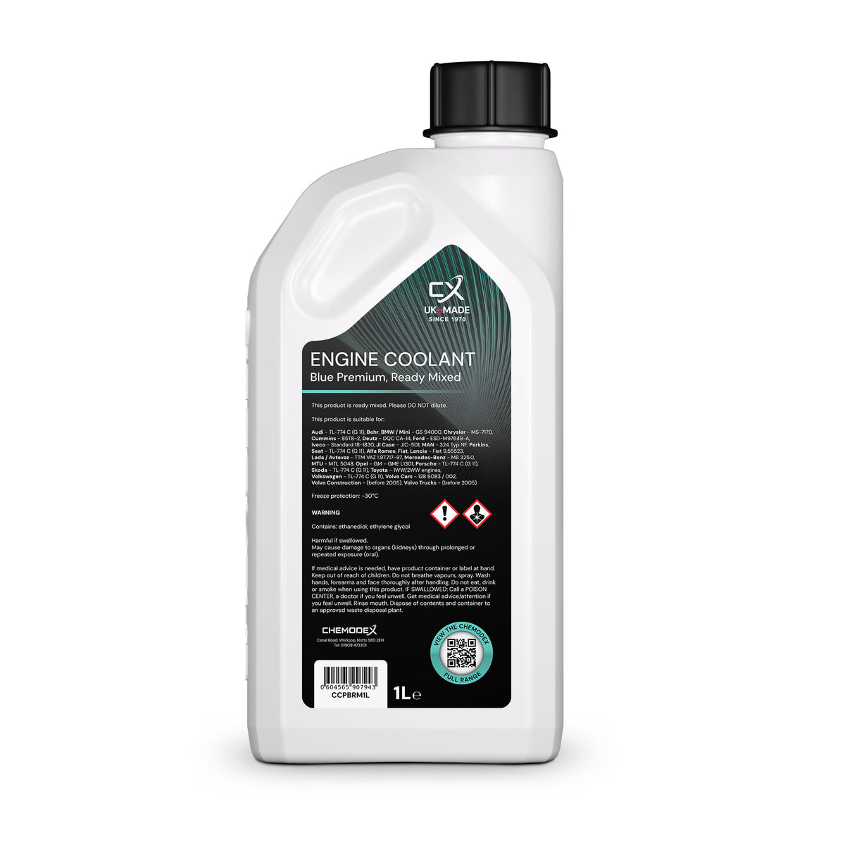 ChemCool Premium Blue Ready Mix (-30°C) Coolant 1 Litre