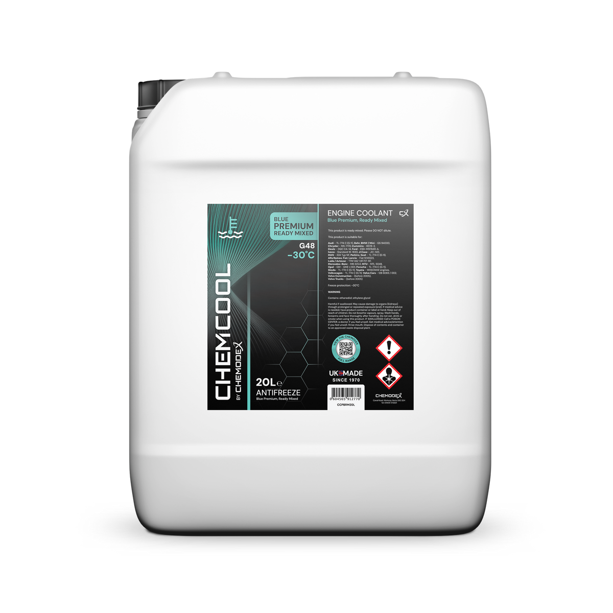 ChemCool Premium Blue Ready Mix (-30°C) Coolant 20 Litres