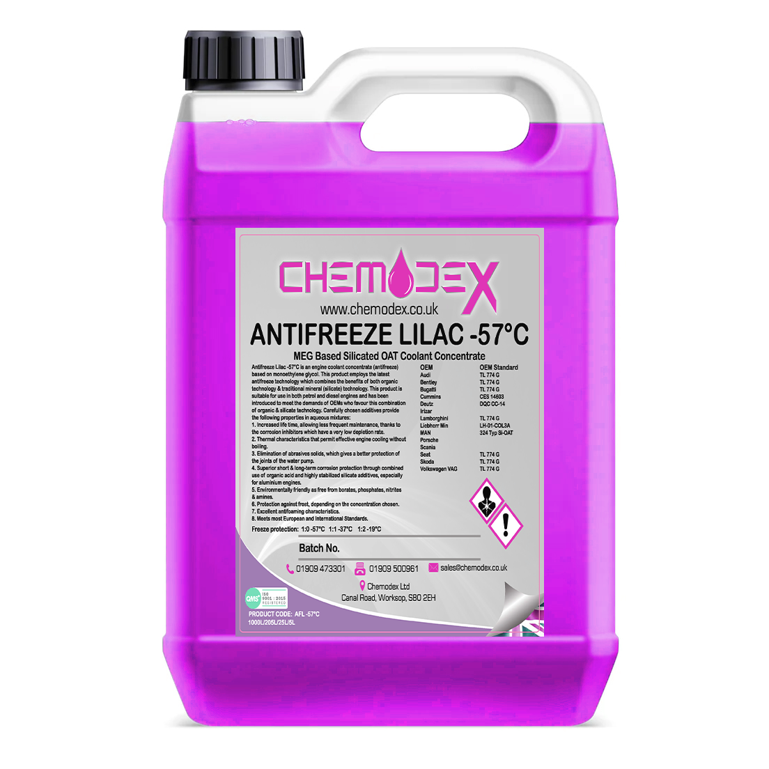 Chemodex Lilac OAT Anti-freeze (-57°C) - 25 Litres