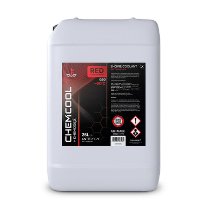 ChemCool Concentrate -60°C Antifreeze Coolant In Long Life Red - Various Sizes