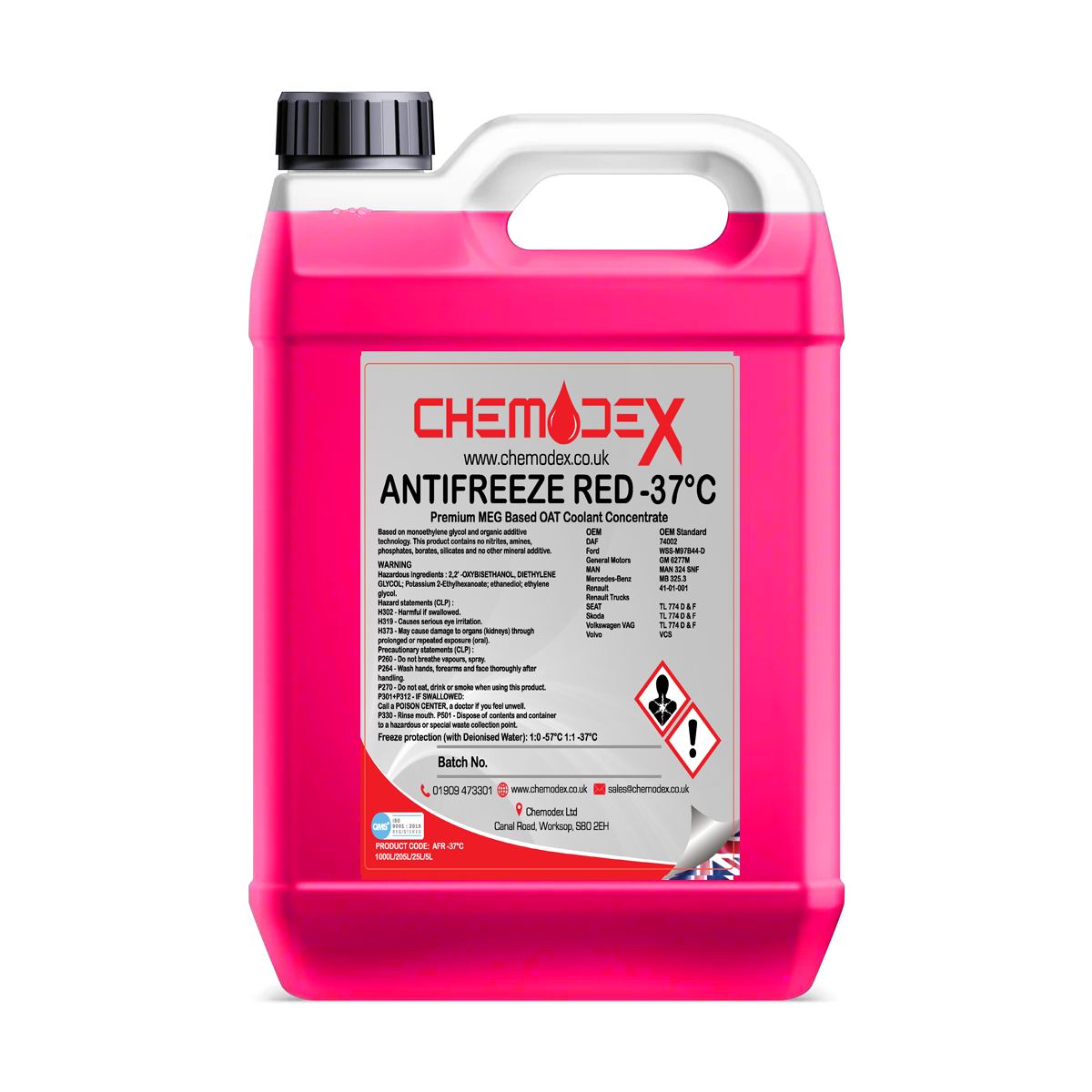 Chemodex Long Life Red Anti-Freeze (-37°C) - 205 Litres