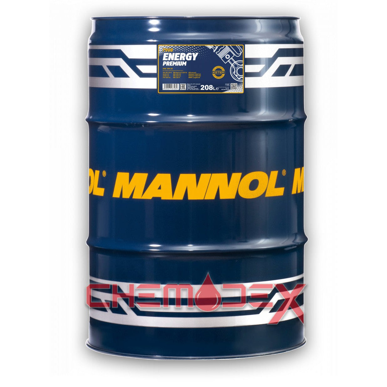 MANNOL Energy Premium C2/C3 SAE 5W30 208L Fully Synthetic Premium Engine Oil MN7908-DR