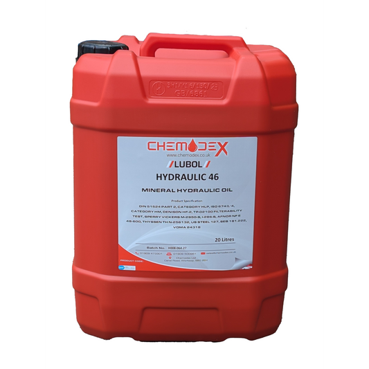 Chemodex Lubol 46 Premium Industrial Mineral Oil Based Hydraulic Oil - 20 Litres