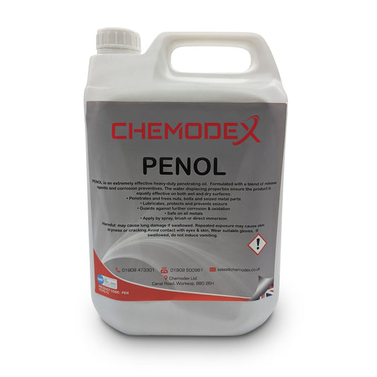 Chemodex PENOL Heavy Duty Penetrating Fluid 5 Litres - Industrial Penetrating Oil for Rust & Corrosion