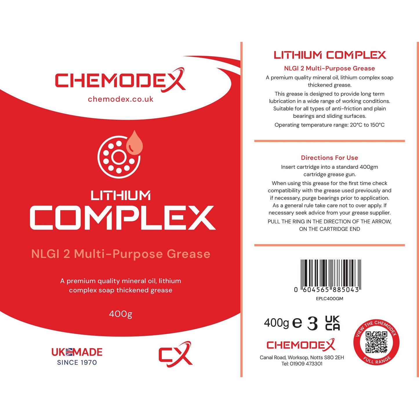 Chemodex Lithium Complex EP2 Red Grease