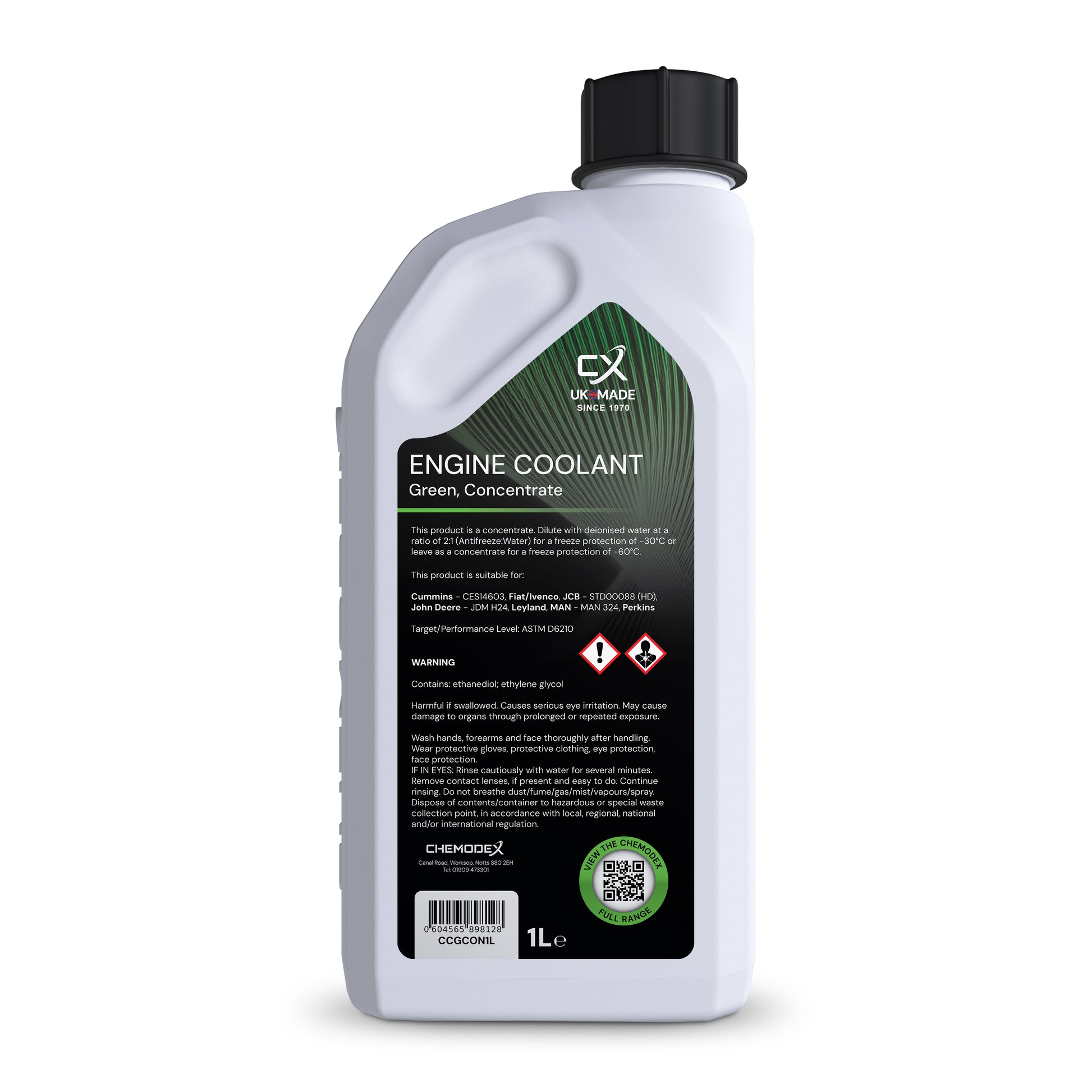 ChemCool Concentrate -60°C Antifreeze Coolant In Green 1 Litre