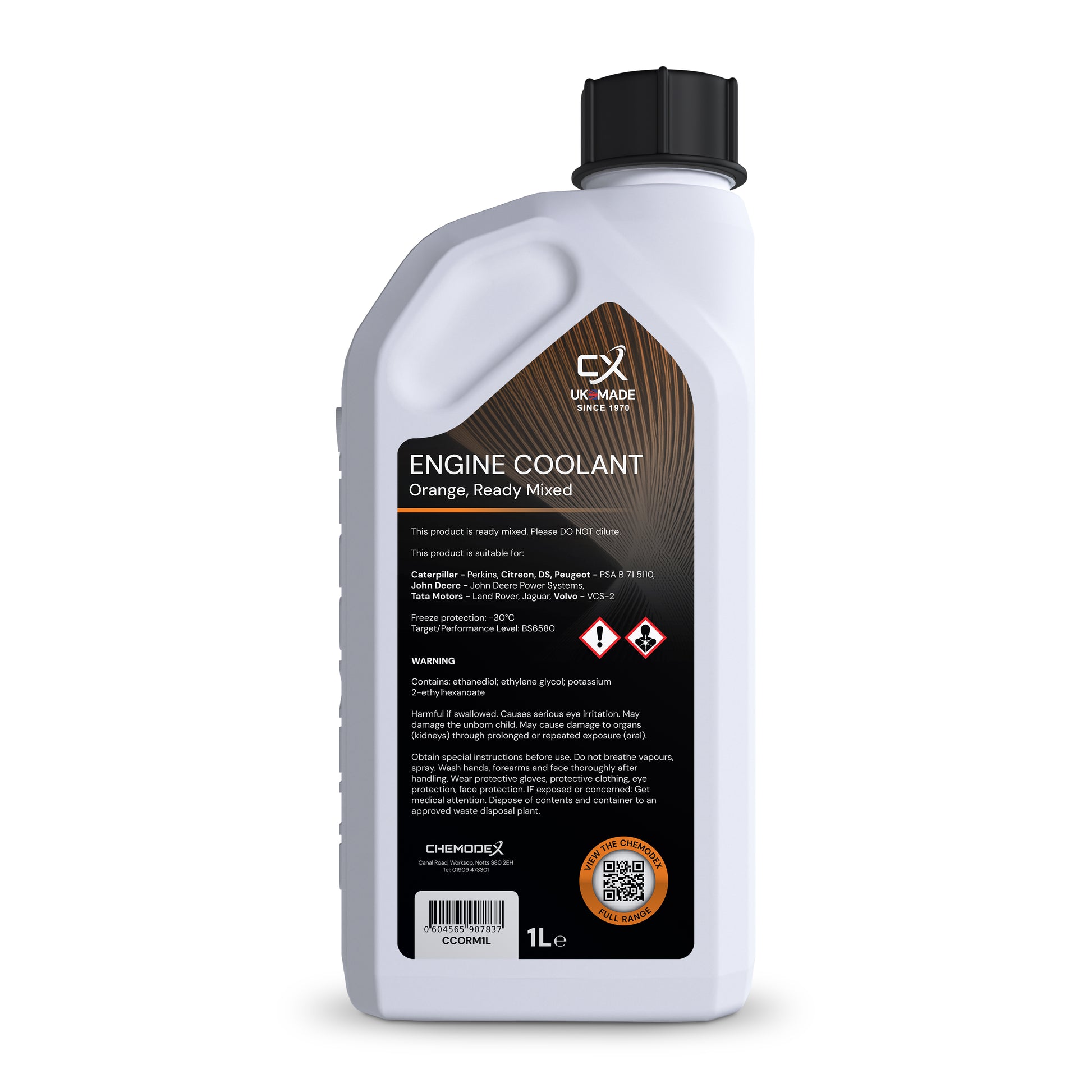 ChemCool -30°C Ready To Use Mixed Antifreeze Coolant in Orange 1 Litres