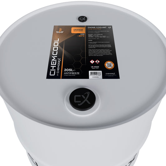 Mouseover Image, ChemCool -30°C Ready To Use Mixed Antifreeze Coolant in Orange 205 Litre Barrel