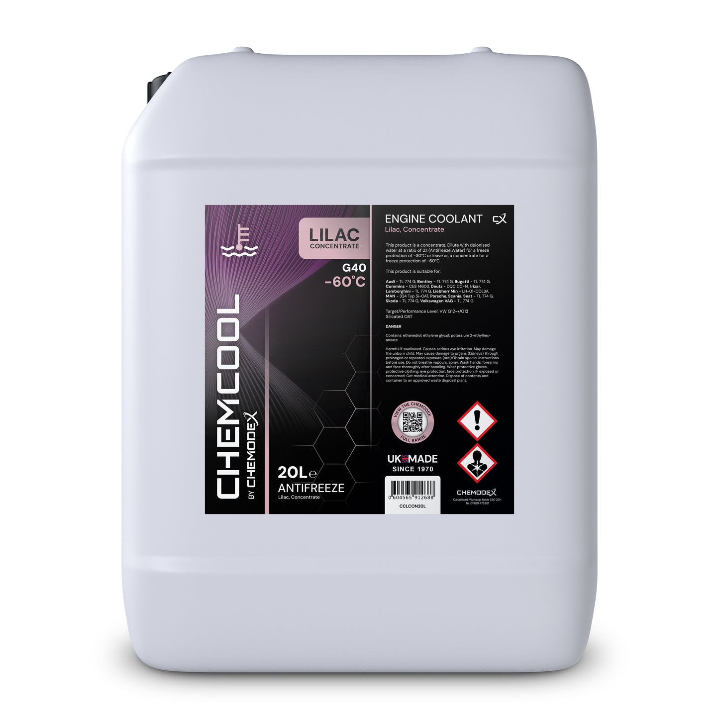 ChemCool Concentrate -60°C Antifreeze Coolant In Lilac 20 Litres