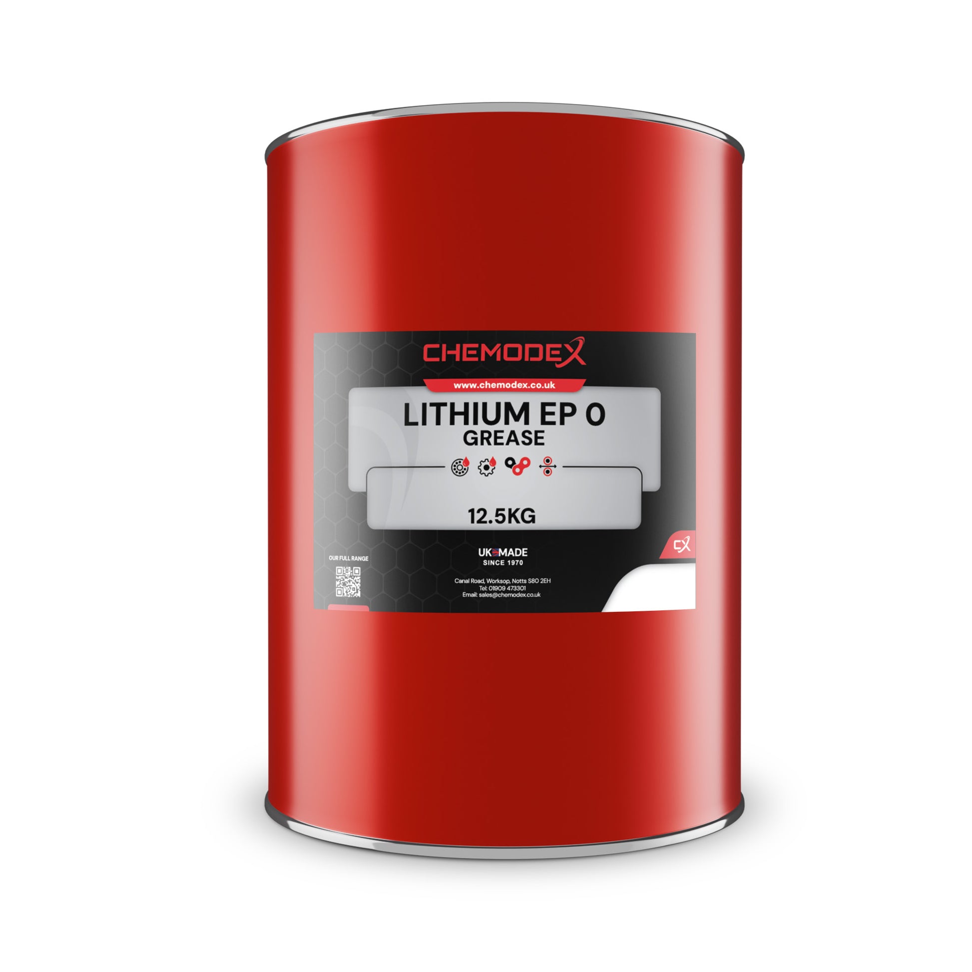 Chemodex Lithium EP 0 Grease 12.5kg - High-Performance Lithium Grease - Extreme Pressure, Water Resistant, Corrosion Protection, Industrial Grade, Multi-Purpose