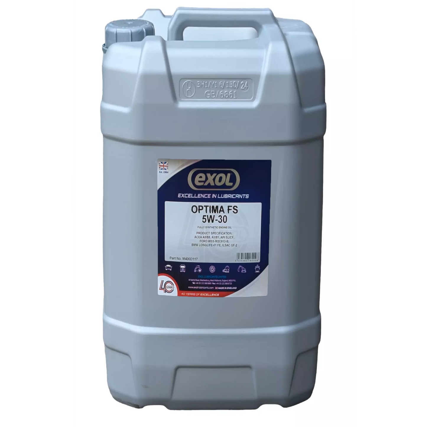 Exol Optima FS 5W-30 Engine Oil M400 25 Litres