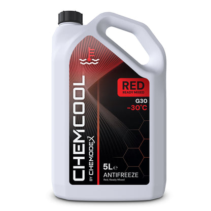 ChemCool -30°C Ready To Use, Mixed Antifreeze Coolant in Red - Various Sizes