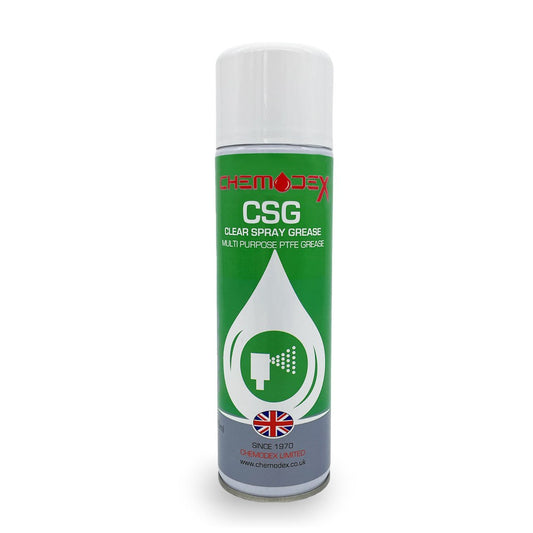 Chemodex CSG - Specialist High Performance Clear PTFE Multi-Purpose Spray Grease 500ml Aerosol