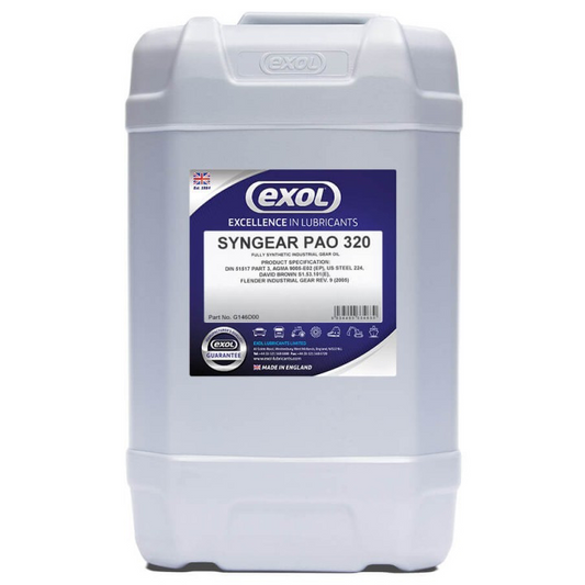 EXOL Syngear PAO 320 High Performance Synthetic Industrial Gear Oil (G146) - 20 Litres