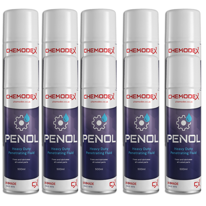 PENOL Heavy Duty Penetrating Fluid 500ml Aerosol Rust Release Lubricant (Pack Of 10)