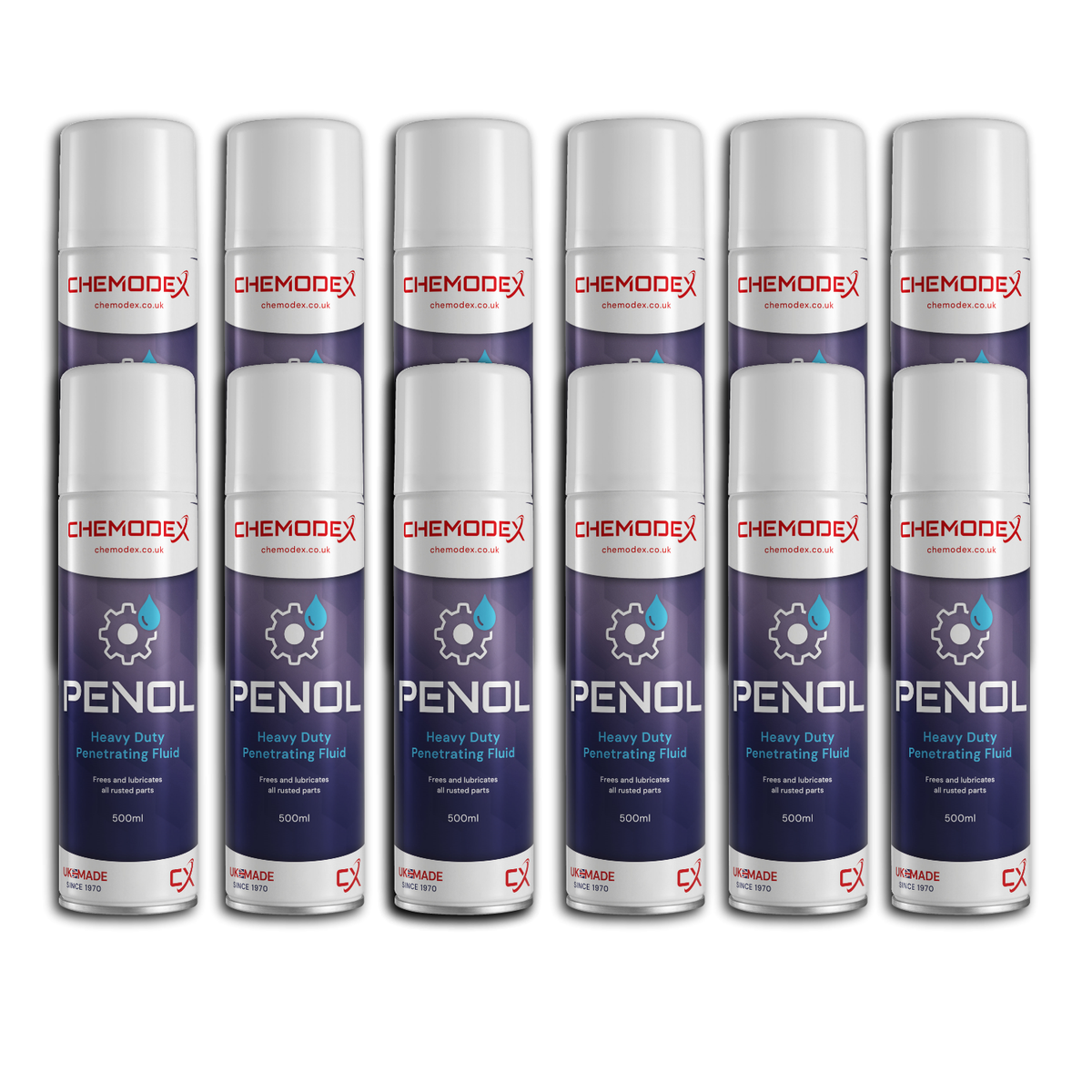 PENOL Industrial Penetrating Oil | Heavy Duty Rust Dissolver for Seized Bolts & Corroded Nuts | Pack of 12