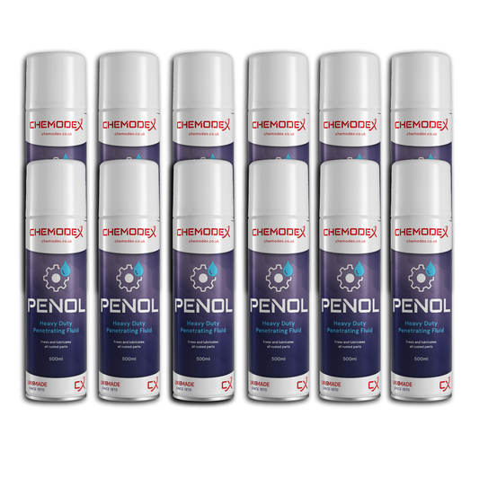 PENOL Heavy Duty Penetrating Fluid 500ml Aerosol Rust Release Lubricant (Pack Of 12)