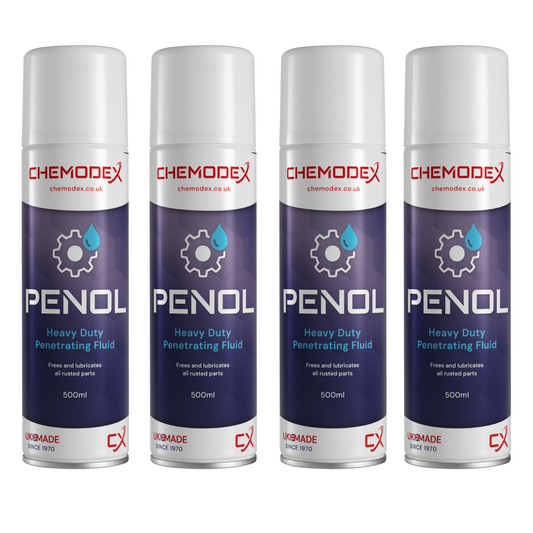 PENOL Heavy Duty Penetrating Fluid 500ml Aerosol Rust Release Lubricant (Pack Of 4)