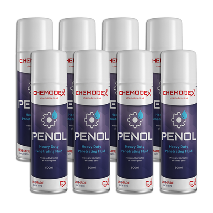 PENOL Heavy Duty Penetrating Fluid 500ml Aerosol Rust Release Lubricant (Pack Of 8)